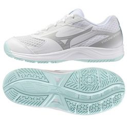 Buty do siatkówki Mizuno Cyclone Speed 5 W V1GC258045 białe. Białe buty treningowe bez wzorów, z gumy, bez zapięcia, do siatkówki. Za 467.52 zł.