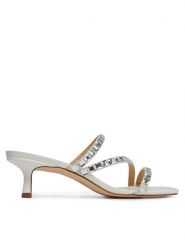 MICHAEL Michael Kors Klapki Celia Kitten Slide 40R4CIMS1S Srebrny. Szare klapki MICHAEL Michael Kors, bez wzorów, z materiału, bez obcasa, bez zapięcia. Za 819.99 zł.