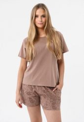 Piżama damska dwuczęściowa U-RAVA. Piżamy Volcano, xxl, bez wzorów, z bawełny, bez kołnierzyka, bez ramiączek, krótkie. Za 99.99 zł.