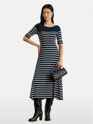 LAUREN RALPH LAUREN Sukienka codzienna 200P03739001 Granatowy Regular Fit. Niebieskie sukienki Lauren Ralph Lauren, na co dzień, m, bez wzorów, z bawełny, bez kołnierzyka, bez ramiączek, proste. Za 769.99 zł.