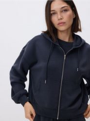 Oversizowa bluza - ciemnoszary. Szare bluzy Reserved, l, bez wzorów, z dzianiny, bez ramiączek, bez kaptura. Za 139.99 zł.