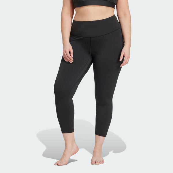 Legginsy All Me 7/8 (Plus Size). Czarne legginsy adidas, bez wzorów, z materiału, sportowe. Za 279.00 zł.