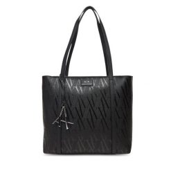 Torebka Armani Exchange. Czarne shopper bag Armani Exchange, bez wzorów, bez dodatków. Za 449.99 zł.
