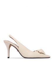 Nine West Szpilki EO-C6030-1 Kremowy. Białe szpilki Nine West, bez wzorów, ze skóry, bez obcasa, na szpilce, bez zapięcia. Za 279.99 zł.