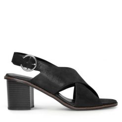 Sandały Lasocki. Czarne sandały Lasocki, bez wzorów, bez obcasa, na słupku, bez zapięcia. Za 199.99 zł.