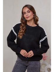 Soft Cashmere Sweter w kolorze czarnym rozmiar: 38/40. Czarne swetry Soft Cashmere, bez wzorów, z kaszmiru, klasyczne, bez ramiączek. Za 159.82 zł.