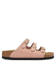 Birkenstock Klapki Florida Fresh 1031813 Różowy. Czerwone klapki Birkenstock, bez wzorów, z nubiku, bez obcasa, bez zapięcia. Za 529.99 zł.