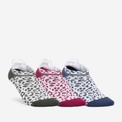 Skarpetki fitness damskie niskie Domyos wzór w panterkę 3 pary. Skarpetki DOMYOS, bez wzorów, z dzianiny. Za 32.49 zł.