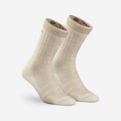 Skarpety turystyczne MH900 Mid (x2). Brązowe skarpetki QUECHUA, bez wzorów, z elastanu. W wyprzedaży za 79.99 zł.