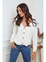 So Cachemire Kardigan "Laem" w kolorze kremowym rozmiar: S. Brązowe swetry So Cachemire, s, bez wzorów, z kaszmiru, bez ramiączek. Za 179.22 zł.