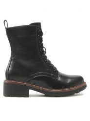 Clara Barson Trzewiki WS5658-06 Czarny. Czarne botki Clara Barson, bez wzorów, ze skóry, bez obcasa, na słupku, bez zapięcia. Za 159.99 zł.