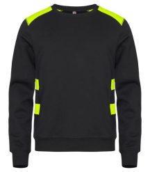 Clique Ambition Roundneck bluza unisex zwiększona widoczność – Visib Yellow. Żółte bluzy CLIQUE, xl, bez wzorów, z bawełny, bez ramiączek, bez kaptura. Za 172.75 zł.
