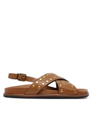 TWINSET Sandały 251TGT070 Brązowy. Brązowe sandały Twinset, bez wzorów, ze skóry, bez obcasa, na płaskiej podeszwie, bez zapięcia. Za 689.99 zł.