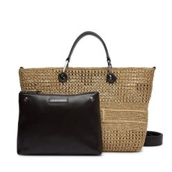 Torebka Emporio Armani. Brązowe shopper bag Emporio Armani, bez wzorów, bez dodatków. Za 2,779.00 zł.