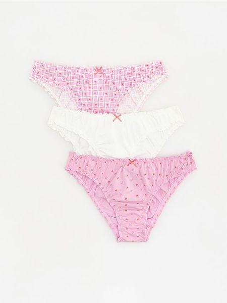 Wzorzyste majtki figi 3 pack - fioletowy. Fioletowe figi Reserved, bez wzorów, z bawełny. Za 59.99 zł.