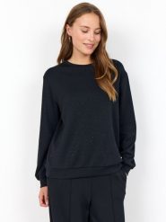 Soyaconcept® Bluza damska - SC-Banu Kobiety Sztuczne włókno czarny jednolity, S. Czarne bluzy s, z aplikacjami, z włókna, bez kaptura. Za 249.95 zł.