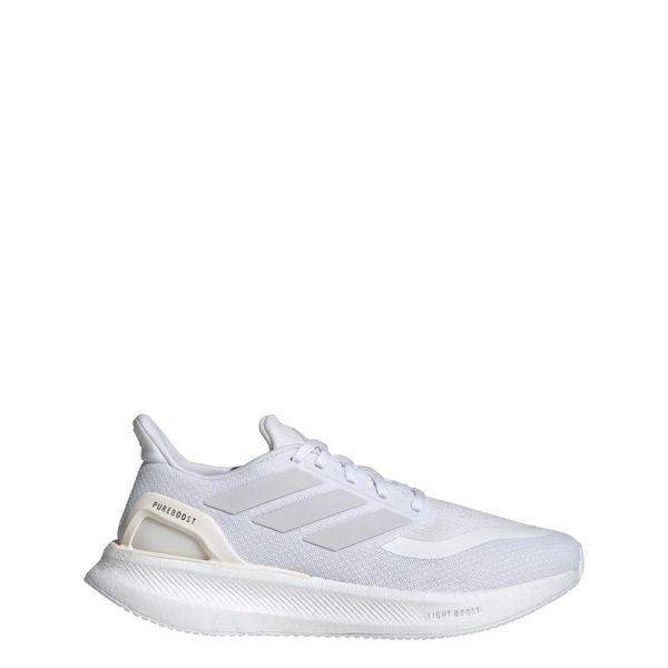 Buty Pureboost 5 Running. Białe buty do biegania adidas, bez wzorów, z materiału, bez zapięcia, do biegania. Za 552.95 zł.