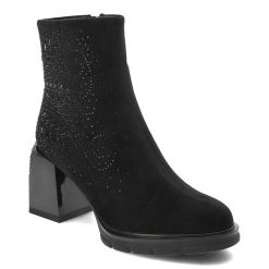 Czarne Botki S.Barski Eleganckie Obuwie Damskie. Czarne botki S.BARSKI, bez wzorów, z jeansu, eleganckie, bez obcasa, na obcasie, bez zapięcia. Za 239.00 zł.