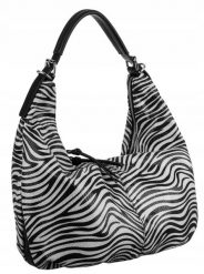 Miękka torebka Bestini 20098 zebra biała. Białe torebki klasyczne BESTINI, bez wzorów, z lakierowanej skóry, lakierowane, bez dodatków. Za 109.99 zł.