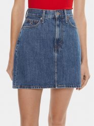 Tommy Jeans Spódnica jeansowa DW0DW17667 Niebieski Mom Fit. Niebieskie spódnice Tommy Jeans, bez wzorów, z bawełny. Za 379.99 zł.