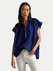 Polo Ralph Lauren Koszula 211935131004 Granatowy Relaxed Fit. Niebieskie koszule Polo Ralph Lauren, s, bez wzorów, ze lnu, bez kołnierzyka, bez ramiączek. Za 559.99 zł.