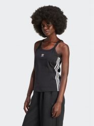 Adidas Top 3-Stripes IU2431 Czarny Regular Fit. Czarne topy adidas, m, bez wzorów, z bawełny, bez kołnierzyka, bez ramiączek. Za 139.99 zł.