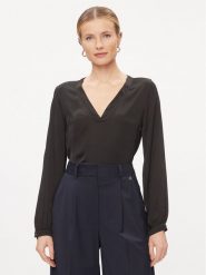Dixie Bluzka C239Z014A Czarny Loose Fit. Czarne bluzki Dixie, m, bez wzorów, z wiskozy, bez kołnierzyka, bez ramiączek. Za 129.99 zł.