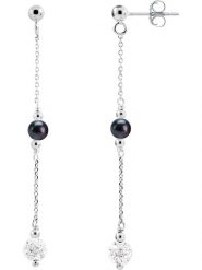Pearline Srebrne kolczyki z kryształkami i perłami w kolorze tahiti rozmiar: onesize. Czarne kolczyki Pearline, z kryształem, srebrne. Za 173.99 zł.