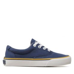 Tenisówki Polo Ralph Lauren. Niebieskie trampki Polo Ralph Lauren, bez wzorów, bez zapięcia. Za 259.99 zł.