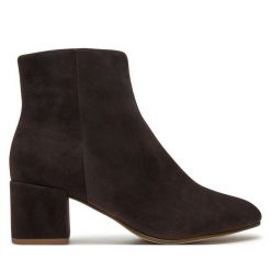 Botki HÖGL. Brązowe botki Högl, bez wzorów, bez obcasa, na słupku, bez zapięcia. Za 479.99 zł.