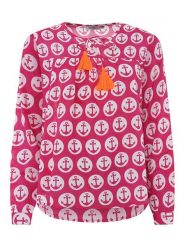 Zwillingsherz Bluzka "Maritime Kreise" w kolorze różowym rozmiar: L/XL. Różowe bluzki Zwillingsherz, l, bez wzorów, z wiskozy, bez kołnierzyka, bez ramiączek. Za 117.73 zł.