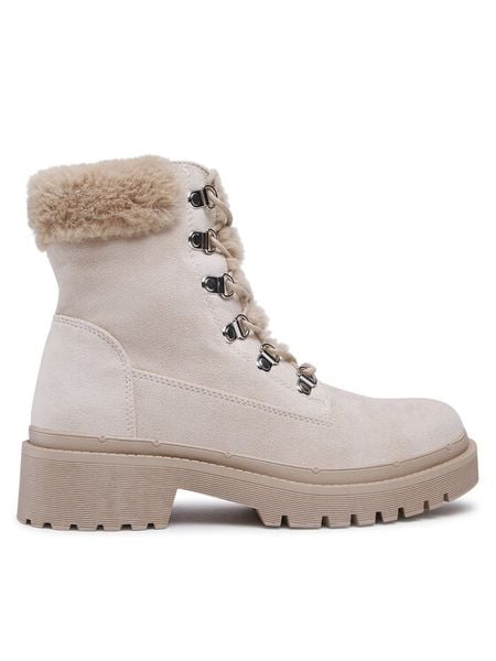 DeeZee Trzewiki WS2001-06 Beżowy. Brązowe botki DeeZee, bez wzorów, z materiału, bez obcasa, na płaskiej podeszwie, bez zapięcia. Za 139.99 zł.