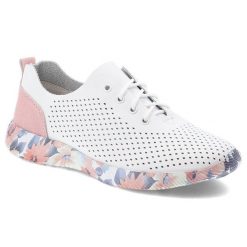 Półbuty damskie Artiker, skóra naturalna perforowana cholewka sznurowany fason lekka elastyczna podeszwa z kwiatowym motywem, białe, 58C0587. Białe półbuty wsuwane Artiker, bez wzorów, ze skóry, bez obcasa. Za 179.00 zł.
