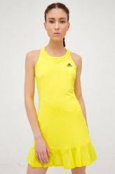 Adidas Performance sukienka kolor żółty mini dopasowana. Żółte sukienki adidas Performance, l, bez wzorów, z materiału, bez kołnierzyka, bez ramiączek, mini, dopasowane. W wyprzedaży za 239.99 zł.