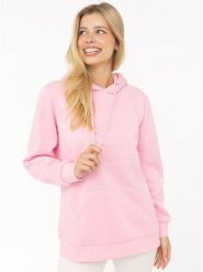 Zwillingsherz Bluza "Happiness Vibes" w kolorze jasnoróżowym rozmiar: S/M. Różowe bluzy Zwillingsherz, m, bez wzorów, bez ramiączek, z kapturem. Za 187.07 zł.