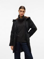 Vero Moda Parka w kolorze czarnym rozmiar: S. Czarne płaszcze Vero Moda, s, bez wzorów, bez kaptura. Za 215.21 zł.