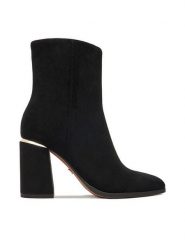 Nine West Botki CEO-JASMIN-01 Czarny. Czarne botki Nine West, bez wzorów, z materiału, bez obcasa, na słupku, bez zapięcia. Za 279.99 zł.
