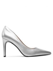 Calvin Klein Szpilki Heel Pump 90 - Met HW0HW02431 Srebrny. Szare szpilki Calvin Klein, bez wzorów, ze skóry, bez obcasa, na szpilce, bez zapięcia. Za 439.99 zł.