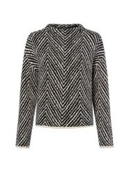 Someday Damski sweter z dzianiny - Tevelyn Kobiety Sztuczne włókno czarny|biały wzorzysty, 42. Białe swetry someday., bez wzorów, z dzianiny, eleganckie, bez ramiączek. Za 599.95 zł.