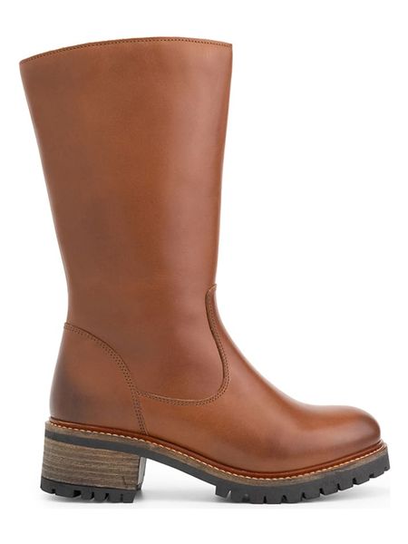 Mysa Skórzane kozaki "Dianthe" w kolorze jasnobrązowym rozmiar: 42. Brązowe kozaki mysa, na zimę, bez wzorów, z materiału, bez obcasa, bez zapięcia. Za 430.46 zł.