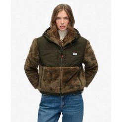 Damska kurtka z zamkiem błyskawicznym Superdry. Brązowe kurtki Superdry, s, bez wzorów, z tkaniny, vintage, bez kaptura. Za 587.15 zł.