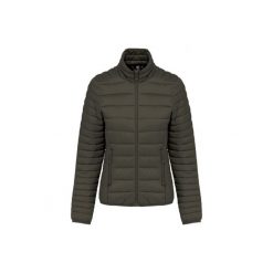 Damska lekka kurtka puchowa Kariban. Brązowe kurtki KARIBAN, bez wzorów, z puchu, bez kaptura. Za 262.00 zł.