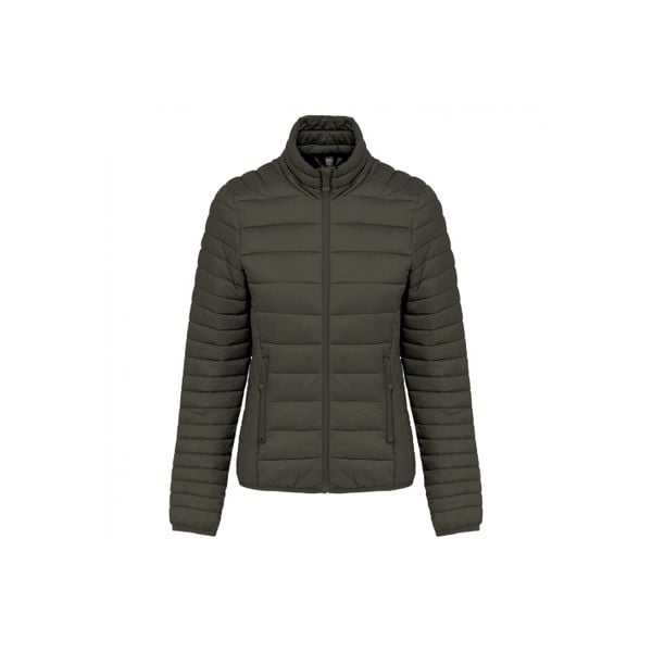 Damska lekka kurtka puchowa Kariban. Brązowe kurtki KARIBAN, bez wzorów, z puchu, bez kaptura. Za 262.00 zł.