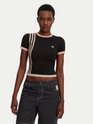 Adidas T-Shirt Knitted 3-Stripes JJ0960 Czarny Slim Fit. Czarne t-shirty adidas, m, bez wzorów, z wiskozy, bez kołnierzyka, bez ramiączek. Za 199.99 zł.