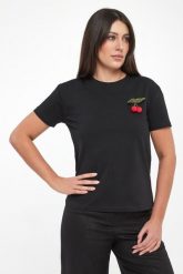 T-shirt damski z broszką TWINSET. T-shirty Twinset Milano, xs, bez wzorów, bez kołnierzyka, bez ramiączek. Za 449.00 zł.