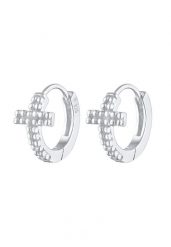 Elli Damskie kreole z krzyżykiem symbolem wiara religi w pozłacanym srebrze próby 925 Sterling Silver Kolczyki 1 ct. Szare kolczyki Elli, pozłacane. Za 293.99 zł.