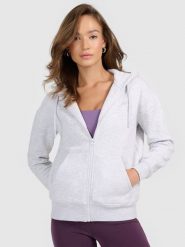 4F Bluza dresowa rozpinana z kapturem damska - szara XS. Szare bluzy z kapturem 4f, uniwersalny, bez wzorów, z dresówki, z kapturem, na fitness i siłownię. Za 159.99 zł.