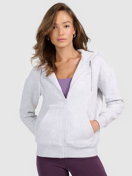 4F Bluza dresowa rozpinana z kapturem damska - szara M. Szare bluzy 4f, m, bez wzorów, z dresówki, z kapturem, na fitness i siłownię. Za 159.99 zł.