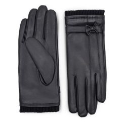 Rękawiczki Damskie Lasocki. Czarne rękawiczki Lasocki, bez wzorów. Za 119.99 zł.