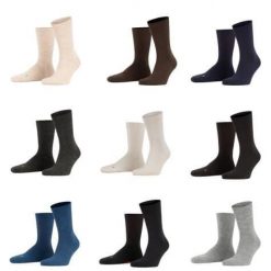 Skarpety Falke Walkie Light. Brązowe skarpetki Falke, z aplikacjami, z elastanu. Za 136.00 zł.